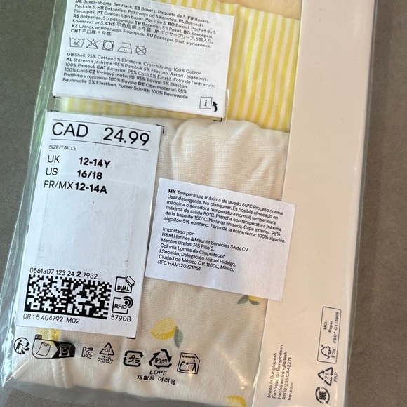 H&M 3 x 5 PACK GIRLS COTTON BOXER BRIEFS - Picture 6 of 8